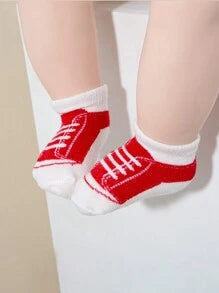 6 Pairs Baby Spring/Summer Sports Shoes Laces Socks, Soft/Breathable/Comfortable, Suitable For Daily Casual Wear, Independent Day Elements