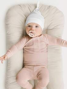 8pcs Newborn Baby Solid Color Hat Set, Suitable For 0-6 Months, Soft And Comfortable Unisex Caps Without Brim
