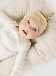 8pcs Newborn Baby Solid Color Hat Set, Suitable For 0-6 Months, Soft And Comfortable Unisex Caps Without Brim
