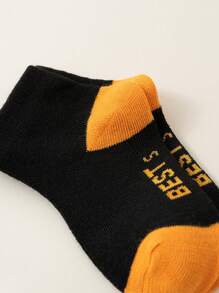 12 Pairs Kids Socks, Spring & Summer Colorful Letter Print Breathable Sports Socks For School Boys & Girls, Autumn Thin Casual Crew Socks For Toddlers, Children, Students