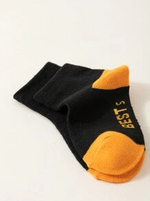 12 Pairs Kids Socks, Spring & Summer Colorful Letter Print Breathable Sports Socks For School Boys & Girls, Autumn Thin Casual Crew Socks For Toddlers, Children, Students