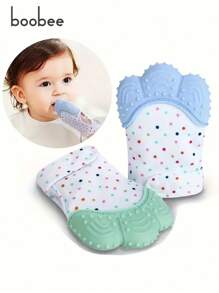 1pc Soft Breathable Silicone Gloves - Dotted Pattern, Suitable For Boys And Girls, Fit For Babies 3 Months And Above, Perfect For Baby Shower, Halloween, Christmas, New Year Gifts