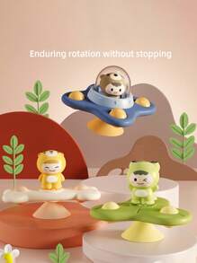 1pc Suction Cup Rotator Toy, Cartoon Airplane Pacifier Toy For Toddlers, Funny Suction Cup Rotator Early Education Tabletop Game, Sensory Toy, Spinning Top Toy, Sensory Toy For Toddlers, Recommended Calming Gift For Children's Day Party
