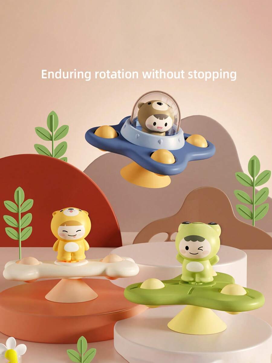 1pc Suction Cup Rotator Toy, Cartoon Airplane Pacifier Toy For Toddlers, Funny Suction Cup Rotator Early Education Tabletop Game, Sensory Toy, Spinning Top Toy, Sensory Toy For Toddlers, Recommended Calming Gift For Children's Day Party