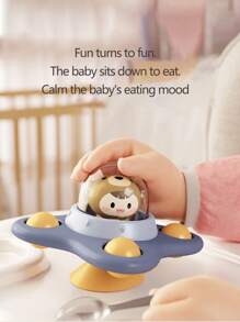 1pc Suction Cup Rotator Toy, Cartoon Airplane Pacifier Toy For Toddlers, Funny Suction Cup Rotator Early Education Tabletop Game, Sensory Toy, Spinning Top Toy, Sensory Toy For Toddlers, Recommended Calming Gift For Children's Day Party