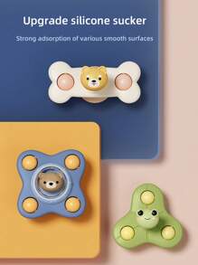 1pc Suction Cup Rotator Toy, Cartoon Airplane Pacifier Toy For Toddlers, Funny Suction Cup Rotator Early Education Tabletop Game, Sensory Toy, Spinning Top Toy, Sensory Toy For Toddlers, Recommended Calming Gift For Children's Day Party