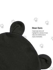 4 Sets Baby Bear Ear Hat & Mittens, Soft Skin-Friendly Newborn Gift For Baby Boys Girls 0-6M, Ideal For Hospital & Shower