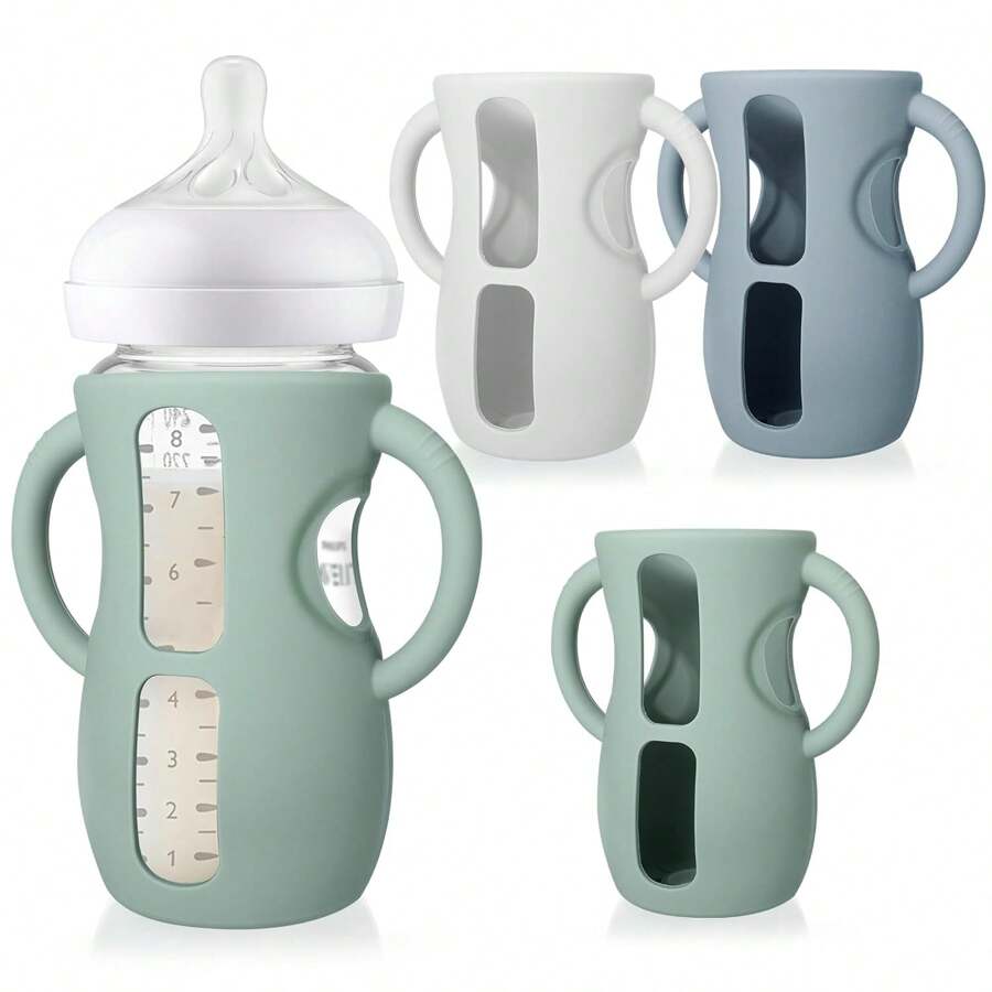 1pc Baby Bottle Protector Stand, Suitable For Silicone Bottle Cover, Anti-Drop Bottle Sleeve, Baby Bottle Accessories