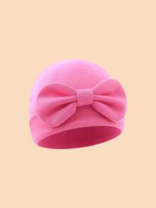 3pcs/1pc Soft & Breathable Bow Decor Newborn Baby Hospital Hat, Cute Design Suitable For Baby Boys & Girls All Seasons, Great As Gift
