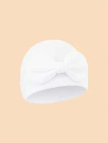 3pcs/1pc Soft & Breathable Bow Decor Newborn Baby Hospital Hat, Cute Design Suitable For Baby Boys & Girls All Seasons, Great As Gift