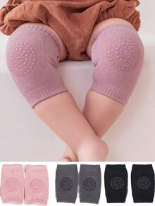 3pcs Baby Boys & Girls Knee Pads, Mixed Colors, Outdoor & Indoor Anti-Slip Crawling & Walking Leg Protector