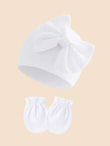 3pcs/Set Newborn Baby Bow Decor Outfit Set