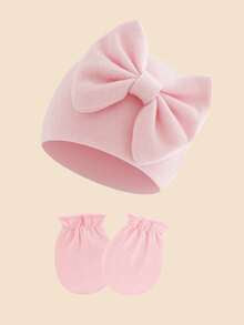 3pcs/Set Newborn Baby Bow Decor Outfit Set