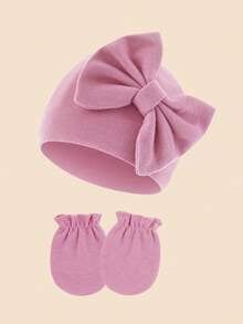 3pcs/Set Newborn Baby Bow Decor Outfit Set