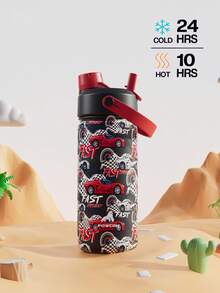 Powcan 18oz Insulated Water Bottle With 2-In-1 Straw Lid, 24 Hours Cold Retention, Leak-Proof, Stainless Steel Double Wall, Suitable For Sports, Fitness, Travel And School
