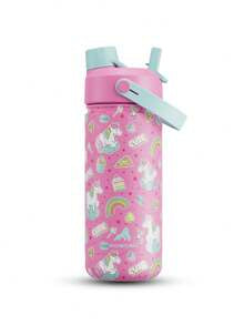 Powcan 18oz Insulated Water Bottle With 2-In-1 Straw Lid, 24 Hours Cold Retention, Leak-Proof, Stainless Steel Double Wall, Suitable For Sports, Fitness, Travel And School