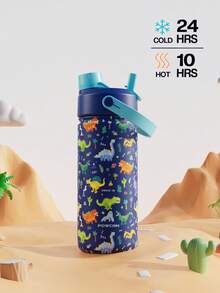 Powcan 18oz Insulated Water Bottle With 2-In-1 Straw Lid, 24 Hours Cold Retention, Leak-Proof, Stainless Steel Double Wall, Suitable For Sports, Fitness, Travel And School