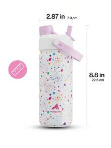 Powcan 18oz Insulated Water Bottle With 2-In-1 Straw Lid, 24 Hours Cold Retention, Leak-Proof, Stainless Steel Double Wall, Suitable For Sports, Fitness, Travel And School