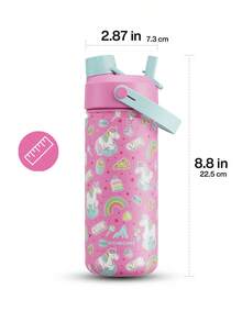 Powcan 18oz Insulated Water Bottle With 2-In-1 Straw Lid, 24 Hours Cold Retention, Leak-Proof, Stainless Steel Double Wall, Suitable For Sports, Fitness, Travel And School