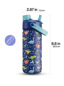 Powcan 18oz Insulated Water Bottle With 2-In-1 Straw Lid, 24 Hours Cold Retention, Leak-Proof, Stainless Steel Double Wall, Suitable For Sports, Fitness, Travel And School