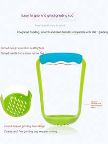 1pc Baby Hand-Powered Food Grinder, Infant & Toddler Feeding Puree Blender, Fruit/Vegetable Masher & Bowl Set, Feeding Utensils, Infant Care Supplies