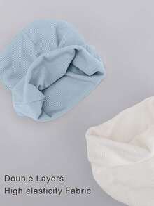 4pcs Newborn Hospital Hat & Scratch Mittens Set, Suitable For 0-3 Months Baby Girls, Essential Infant Hat, Knit Cap And Gloves, Casual Daily Wear
