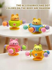 Baby Teether Cute Bear Spinning Toy, Manhattan Baby Sensory Gripping Ball Toy, Montessori Learning And Development Toys, Suction Cup Spinning, Designed For Newborns, Soothing Teether, Soothes Baby's Emotions, Promotes Motor And Cognitive Development, Suitable For Newborns 0-3 Years Old, For Both Male And Female Babies (Accessory Colors Randomized), Suitable For Back-To-School Season, Halloween, Christmas