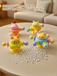 Baby Teether Cute Bear Spinning Toy, Manhattan Baby Sensory Gripping Ball Toy, Montessori Learning And Development Toys, Suction Cup Spinning, Designed For Newborns, Soothing Teether, Soothes Baby's Emotions, Promotes Motor And Cognitive Development, Suitable For Newborns 0-3 Years Old, For Both Male And Female Babies (Accessory Colors Randomized), Suitable For Back-To-School Season, Halloween, Christmas