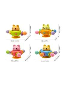 Baby Teether Cute Bear Spinning Toy, Manhattan Baby Sensory Gripping Ball Toy, Montessori Learning And Development Toys, Suction Cup Spinning, Designed For Newborns, Soothing Teether, Soothes Baby's Emotions, Promotes Motor And Cognitive Development, Suitable For Newborns 0-3 Years Old, For Both Male And Female Babies (Accessory Colors Randomized), Suitable For Back-To-School Season, Halloween, Christmas