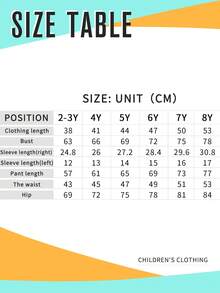 Young Boy Cartoon Print Round Neck Short Sleeve Top And Cargo Pants Set