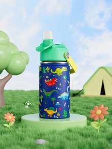 12oz/355ml Stainless Steel Vacuum Insulated Water Bottle With Leak-Proof Nipple Cap And Soft Spout, Suitable For Students And Outdoor Travel