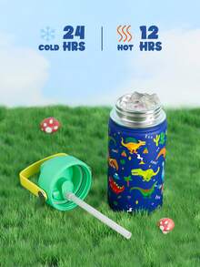 12oz/355ml Stainless Steel Vacuum Insulated Water Bottle With Leak-Proof Nipple Cap And Soft Spout, Suitable For Students And Outdoor Travel