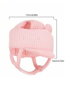 1pc Cartoon Bear Baby Anti-Fall Hat, Adjustable Baby Toddler Anti-Collision Protective Helmet, 3D Mesh Breathable Summer Baby Safety Cap, Anti-Fall Hat, Crawling Protection Hat, Coffee/Pink