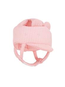 1pc Cartoon Bear Baby Anti-Fall Hat, Adjustable Baby Toddler Anti-Collision Protective Helmet, 3D Mesh Breathable Summer Baby Safety Cap, Anti-Fall Hat, Crawling Protection Hat, Coffee/Pink