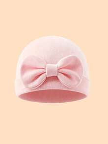 3pcs/1pc Soft & Breathable Bow Decor Newborn Baby Hospital Hat, Cute Design Suitable For Baby Boys & Girls All Seasons, Great As Gift