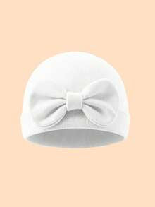 3pcs/1pc Soft & Breathable Bow Decor Newborn Baby Hospital Hat, Cute Design Suitable For Baby Boys & Girls All Seasons, Great As Gift