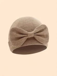 3pcs/1pc Soft & Breathable Bow Decor Newborn Baby Hospital Hat, Cute Design Suitable For Baby Boys & Girls All Seasons, Great As Gift