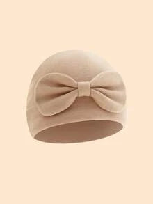 3pcs/1pc Soft & Breathable Bow Decor Newborn Baby Hospital Hat, Cute Design Suitable For Baby Boys & Girls All Seasons, Great As Gift