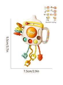 1pc Baby Teething Rattle Bottle, Infant Developmental Teether Toys, Unisex Newborn Gift (Random Color)