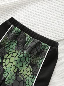 TEENAGE MUTANT NINJA TURTLES | SHEIN Baby Boy Cartoon Print Round Neck Short Sleeve T-Shirt And Pants Casual Daily Outfit
