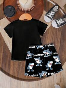 SHEIN Playful Pals 2pcs Baby Boy Casual Comfortable Versatile Set