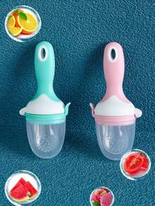 1pc Baby Fruit & Vegetable Teether, Cute Design Baby Food Feeder, Silicone Teething Stick, Anti-Bite Silicone Pacifier Holder
