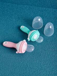 1pc Baby Fruit & Vegetable Teether, Cute Design Baby Food Feeder, Silicone Teething Stick, Anti-Bite Silicone Pacifier Holder