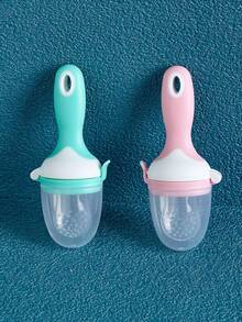 1pc Baby Fruit & Vegetable Teether, Cute Design Baby Food Feeder, Silicone Teething Stick, Anti-Bite Silicone Pacifier Holder