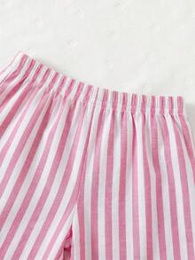 Cozy Pixies Baby Girl Vacation Style Coconut Tree Print Soft Round Neck Short Sleeve Top And Elastic Waist Shorts 2-Piece Set