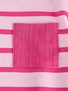 2pcs Baby Girls' Summer Short Sleeve T-Shirt And Wide Leg Pants Set, White & Pink Striped Top And Solid Color Loose Pants, Comfortable And Cute Outfit For Baby Girl, Essential Summer Clothing