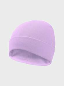 6pcs/Set 0-3M Newborn Cute Solid Color Knit Hat Set, Suitable For Autumn/Winter Daily Wear, Baby Beanie
