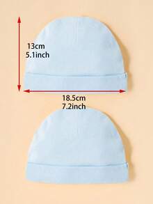 3pcs Infant Solid Daily Simple Basic Hat Set