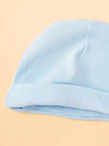 3pcs Infant Solid Daily Simple Basic Hat Set