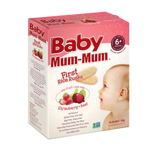 Baby Mum-mum Strawberry & Beetroot Rusks 18 Pack
